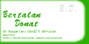 bertalan donat business card